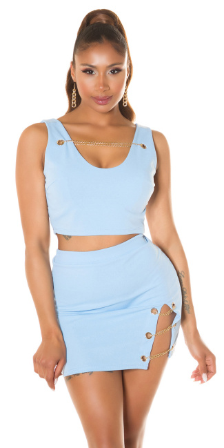 Crop top with chain detail Blue